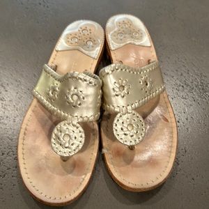 Jack Rogers Whipstitch flat sandals flip flops 8M